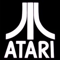 White Atari logo on black